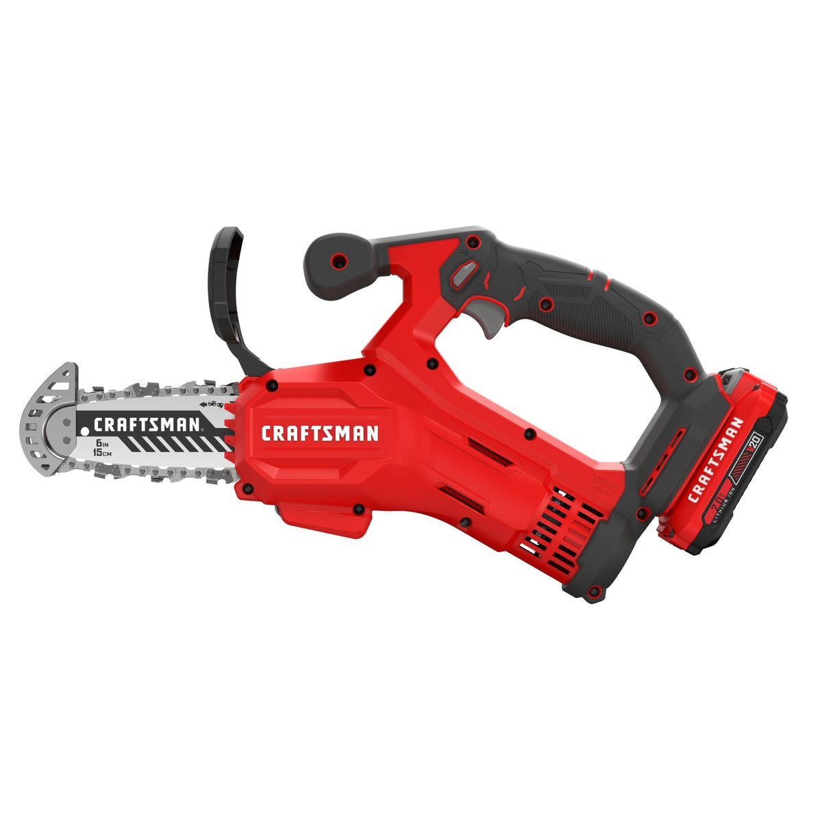 CRAFTSMAN V20* Kit de motosierra de poda inalámbrica de 6 pulgadas con (1) batería de 2.0 Ah y cargador – Reacondicionado