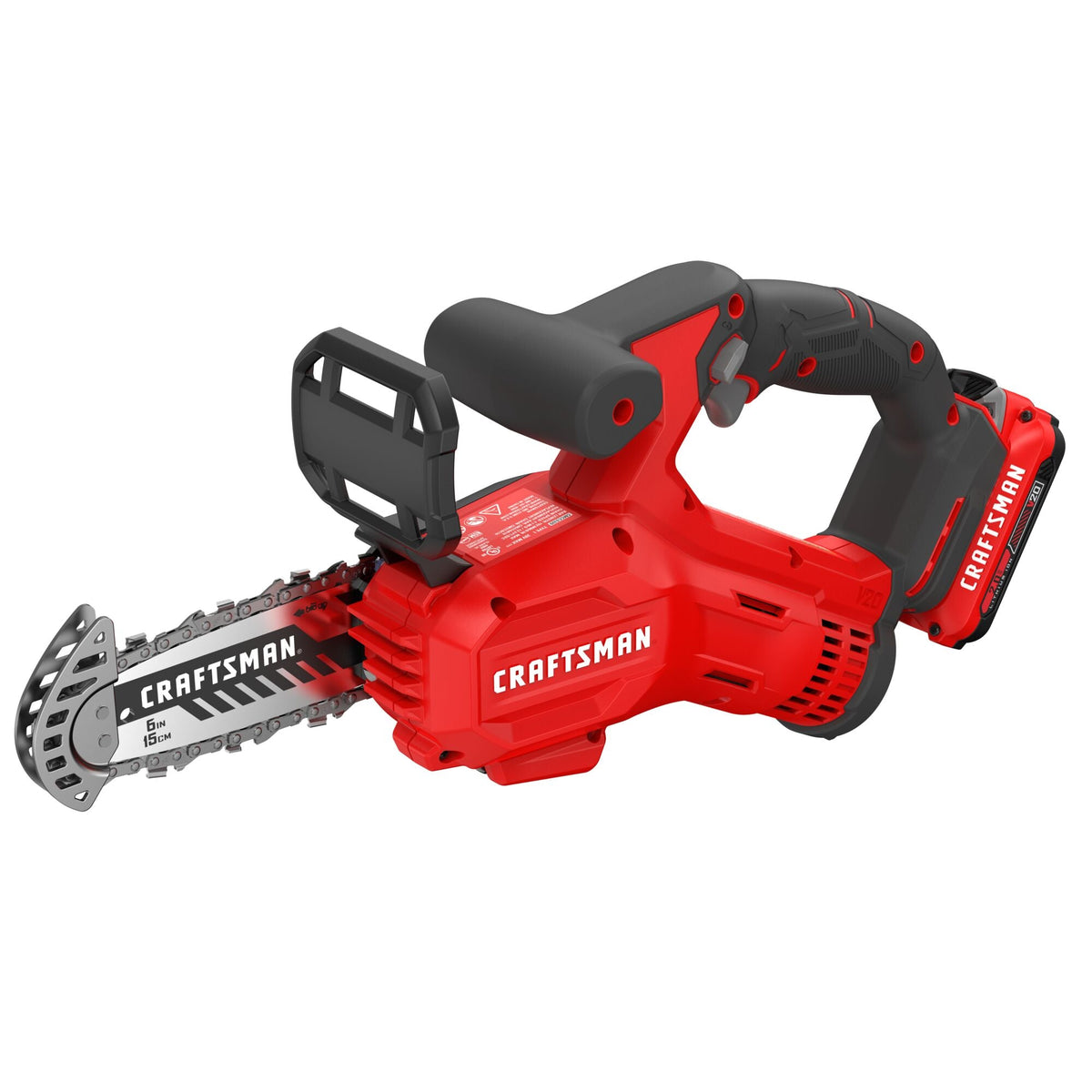CRAFTSMAN V20* Kit de motosierra de poda inalámbrica de 6 pulgadas con (1) batería de 2.0 Ah y cargador – Reacondicionado