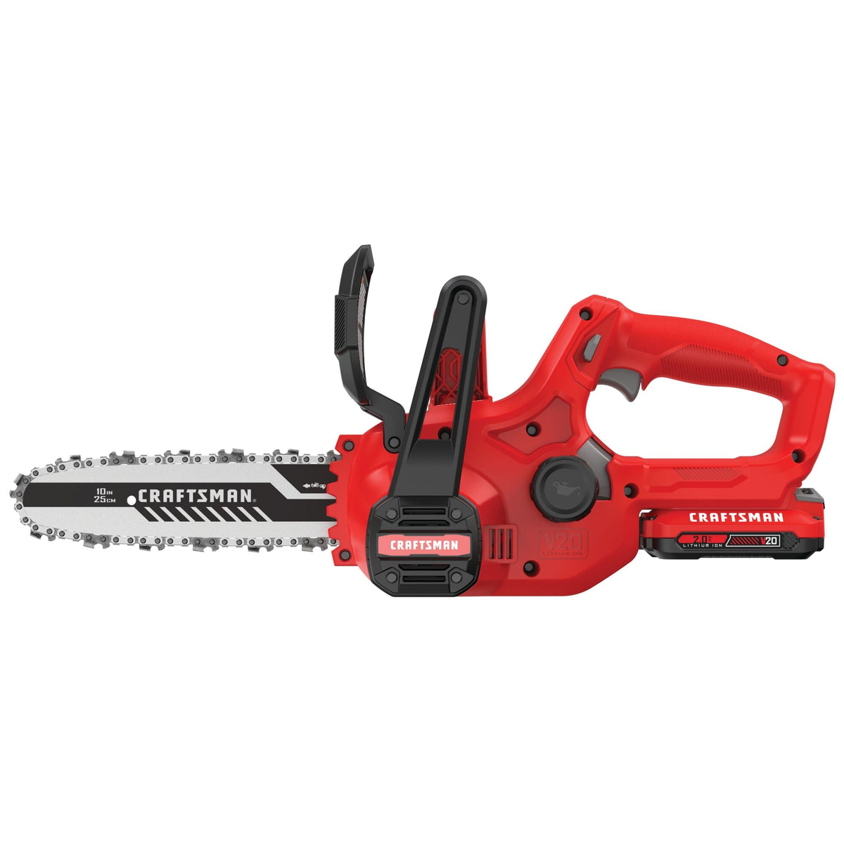 CRAFTSMAN V20* Kit de motosierra inalámbrica de 10 pulgadas con (1) batería de 2.0 Ah y cargador – Reacondicionado