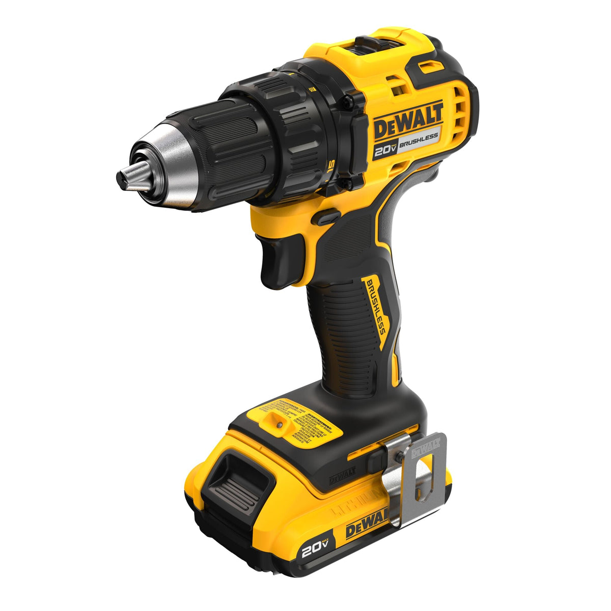 Kit de taladro/atornillador inalámbrico DEWALT 20V MAX* sin escobillas de 1/2 pulg. – Reacondicionado