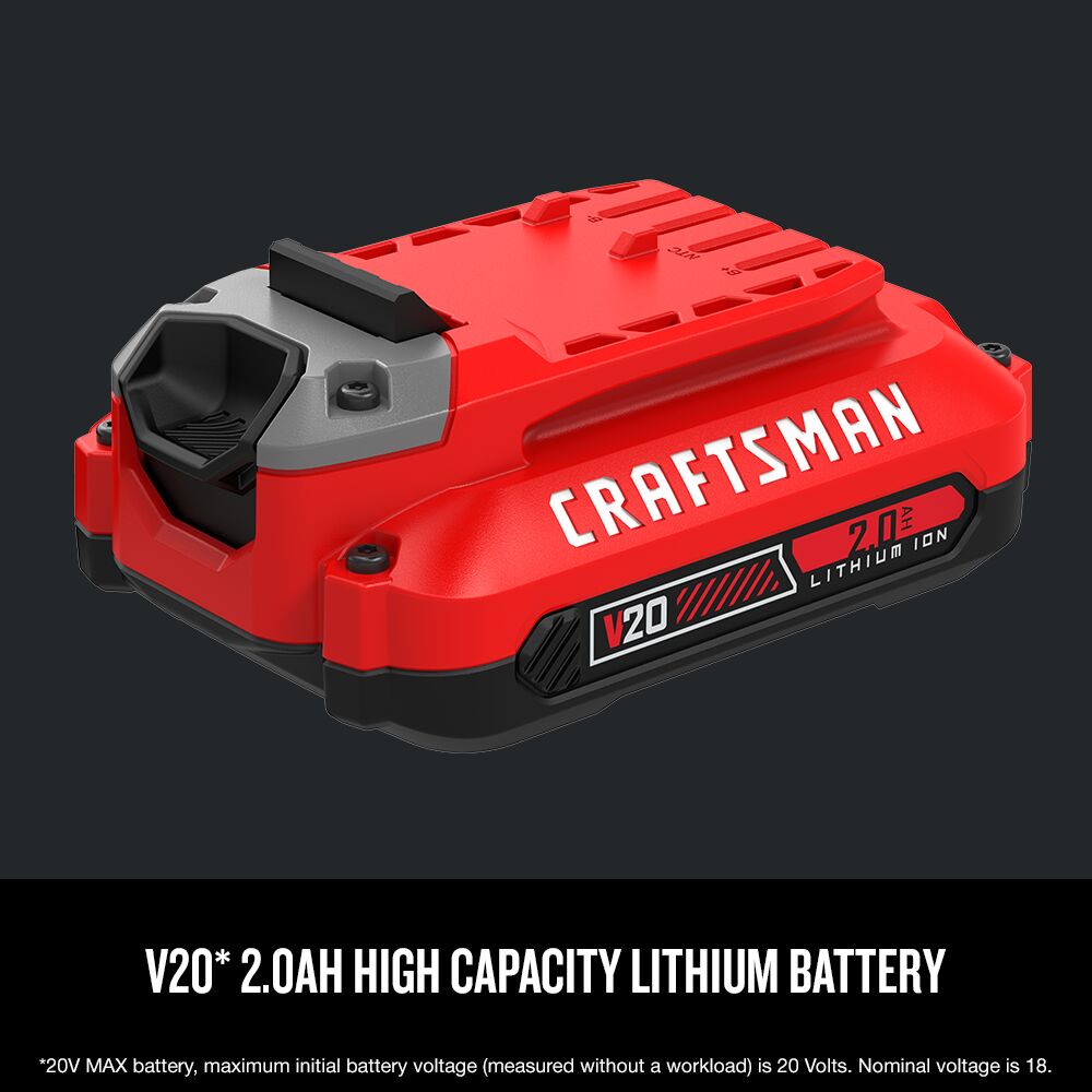 Kit de arranque CRAFTSMAN V20* con batería de iones de litio de 2 Ah y cargador (paquete de 2) – Reacondicionado