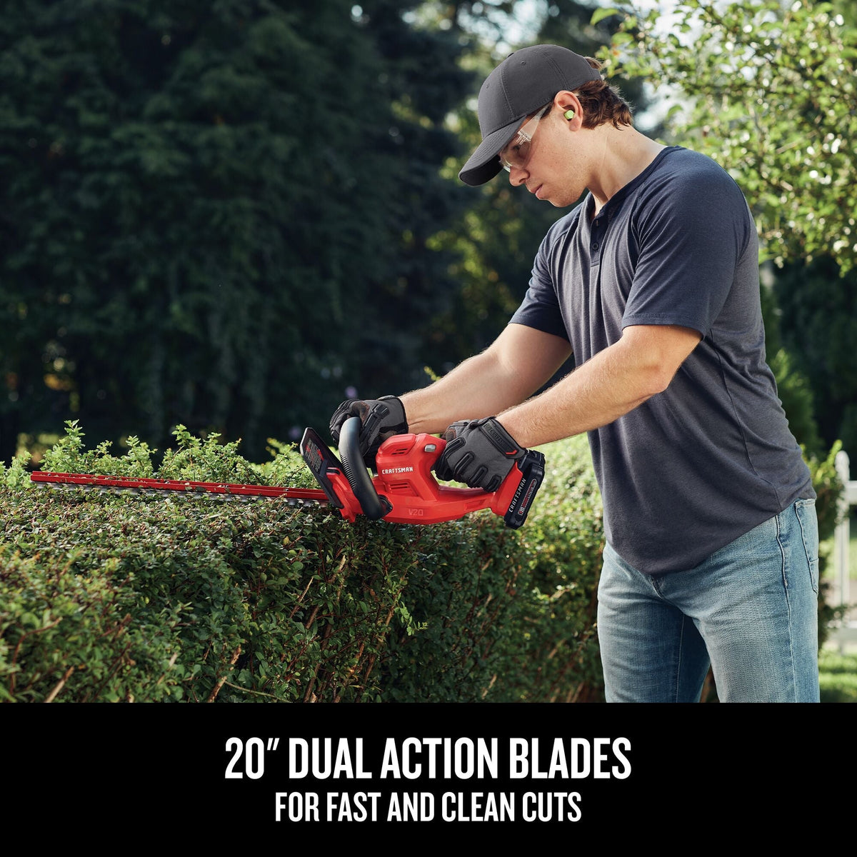 CRAFTSMAN V20* Recortasetos inalámbrico de 20 pulgadas con (1) batería de 1.5ah y cargador – Reacondicionado