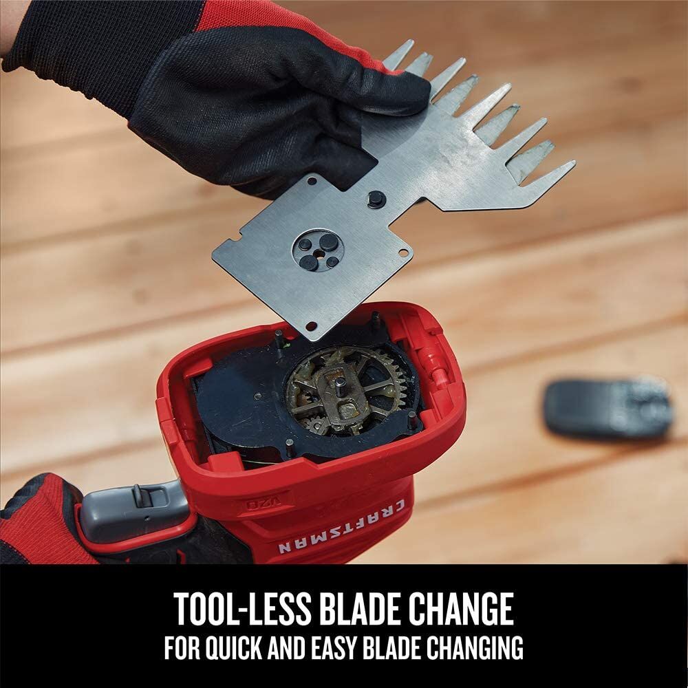 CRAFTSMAN V20* Cordless 2-in-1 8-Inch Hedge Trimmer and 4-Inch Grass Shear Kit with 1.5 Ah Battery and Charger – Reconditioned