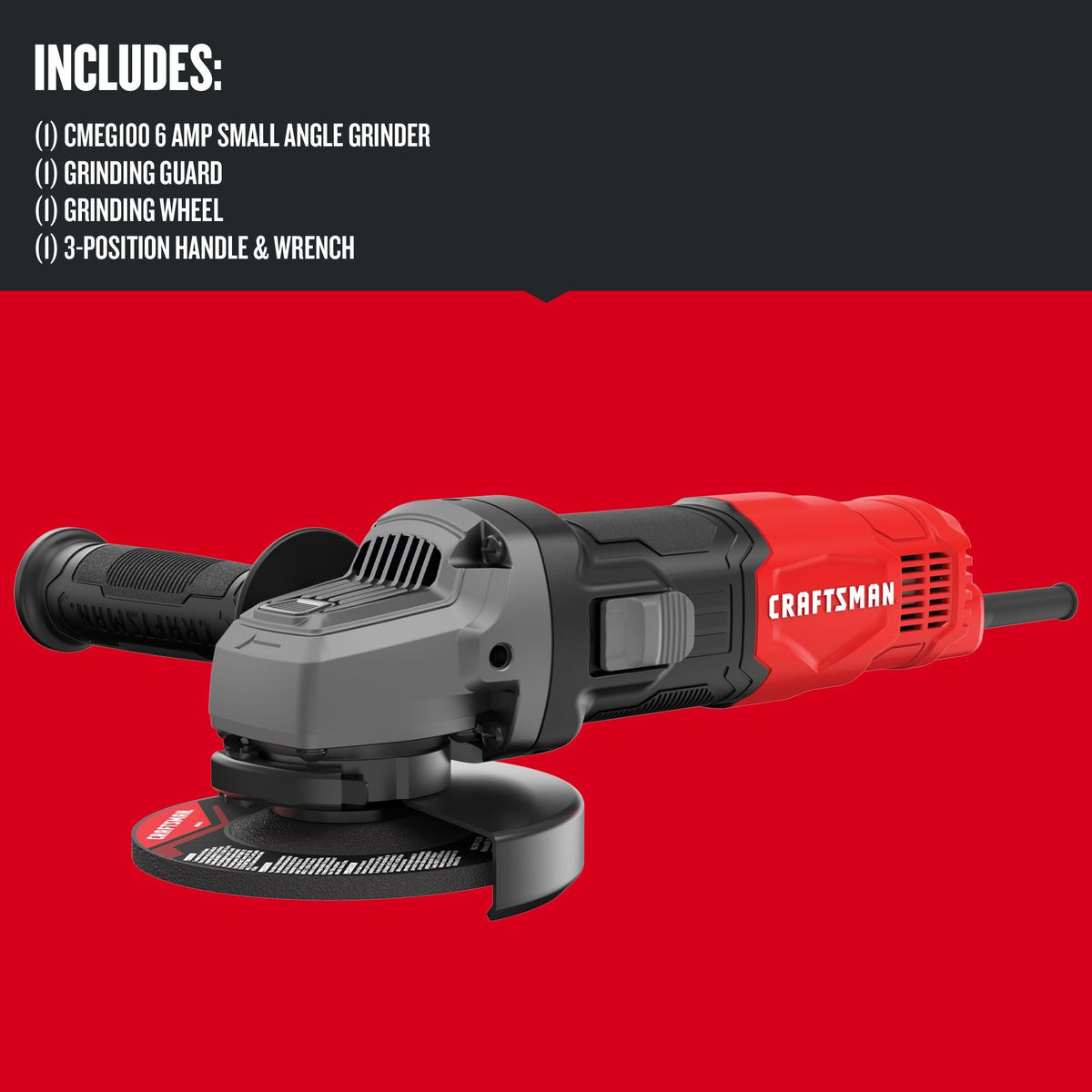 CRAFTSMAN Corded 4.5-Inch Electric Small Angle Grinder (6 Amp) – Reconditioned