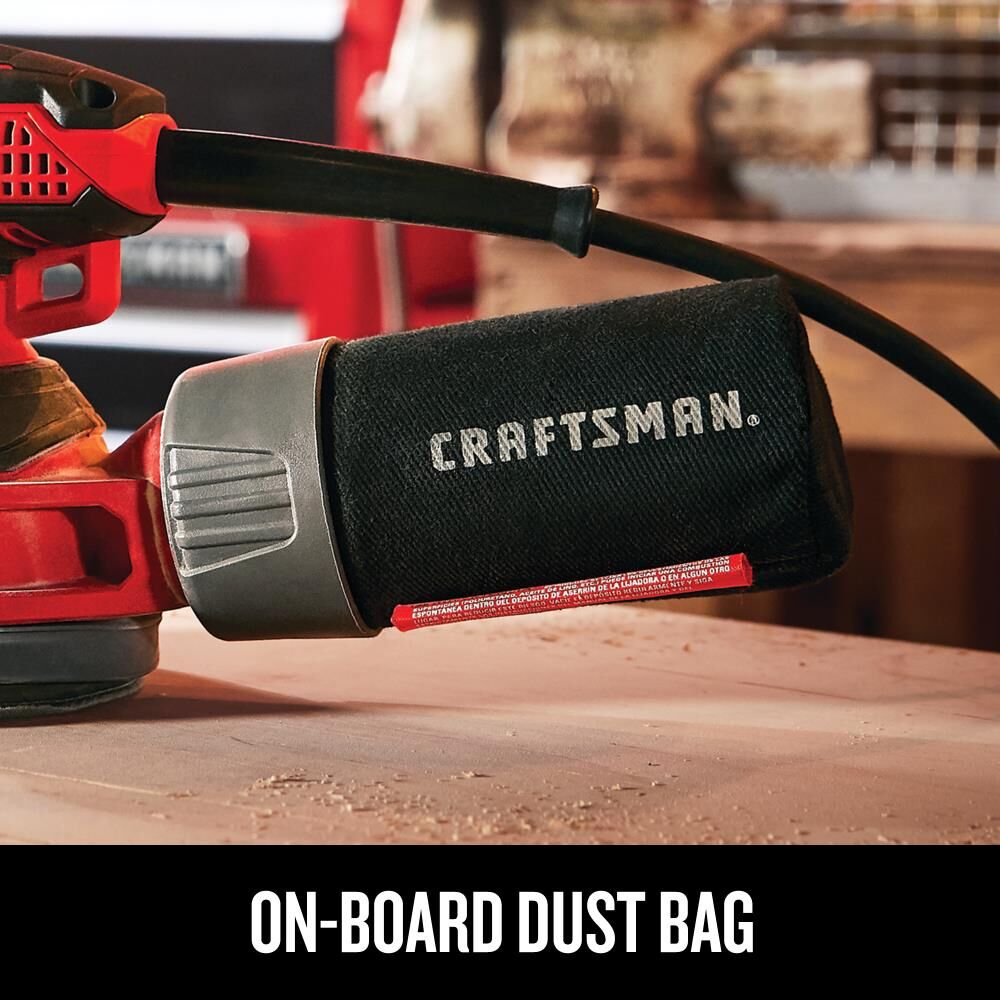 CRAFTSMAN Corded 5-Inch Electric Random Orbit Sander (3 Amp) – Reconditioned