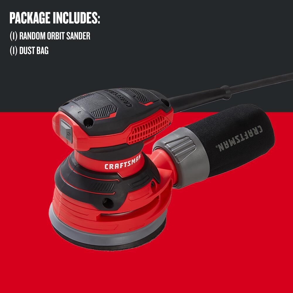 CRAFTSMAN Corded 5-Inch Electric Random Orbit Sander (3 Amp) – Reconditioned