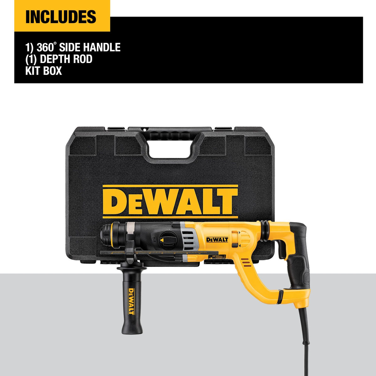 DEWALT 1-1/8-Inch (29mm) Corded Electric SDS PLUS D-Handle Hammer Kit – Reconditioned