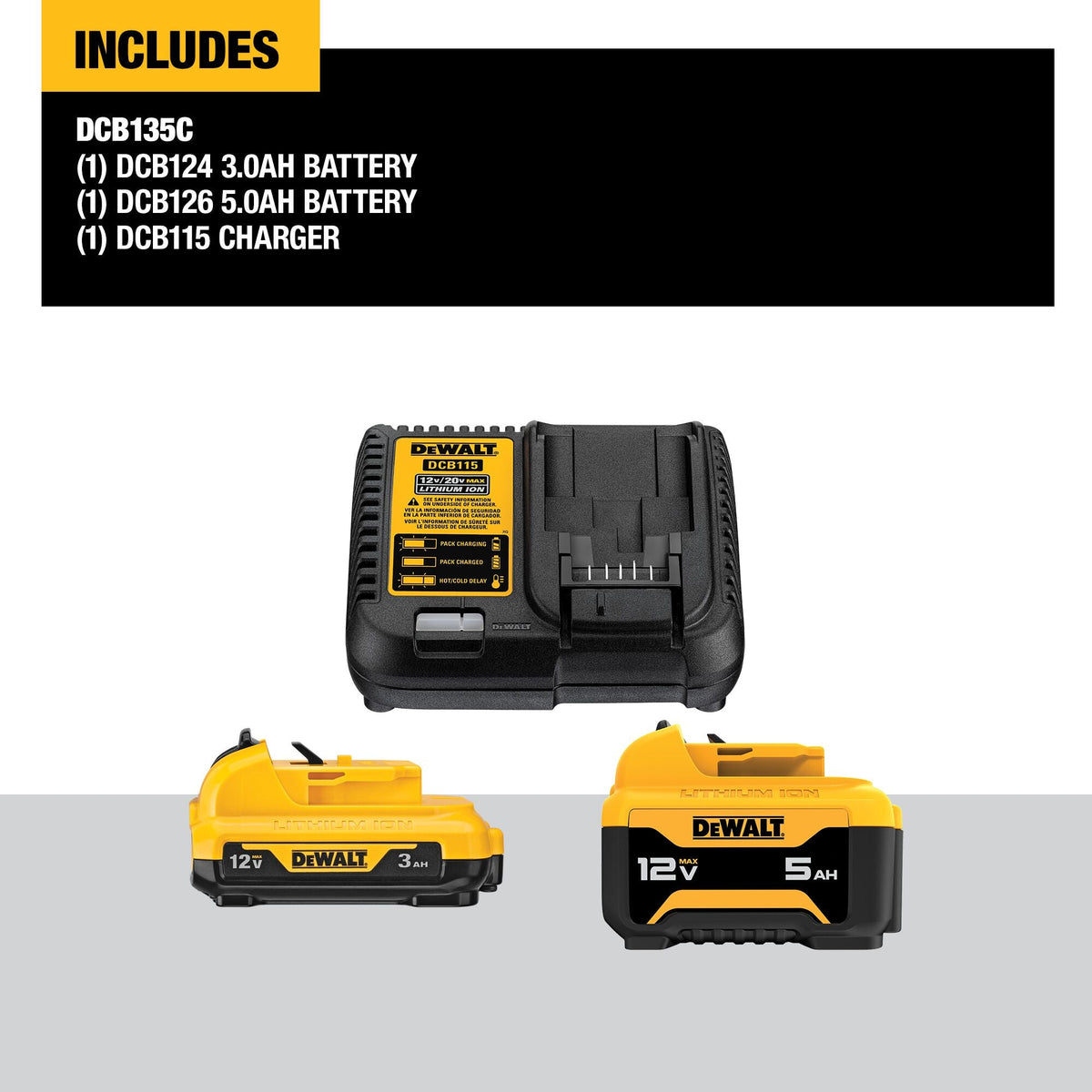 Kit de batería DEWALT 12V MAX* 3Ah y 5Ah – Reacondicionado