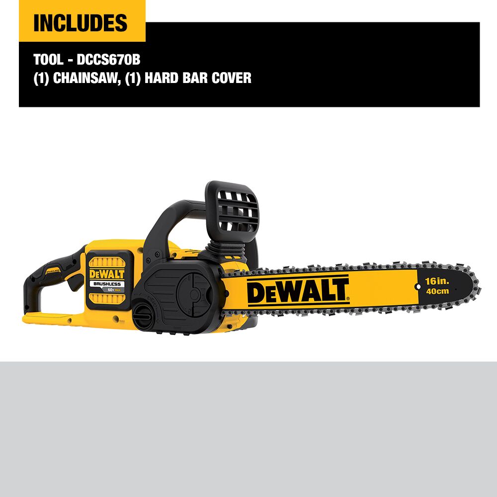 DEWALT FLEXVOLT 60V MAX* Sierra eléctrica inalámbrica sin escobillas de 16 pulg. (Solo herramienta) – Reacondicionada