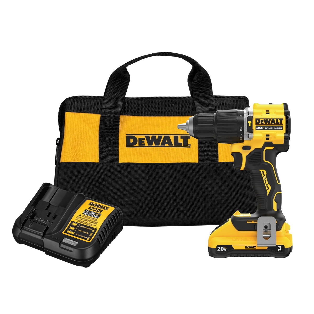 Kit de taladro percutor inalámbrico sin escobillas de 1/2 pulg. DEWALT ATOMIC 20V MAX* – Reacondicionado