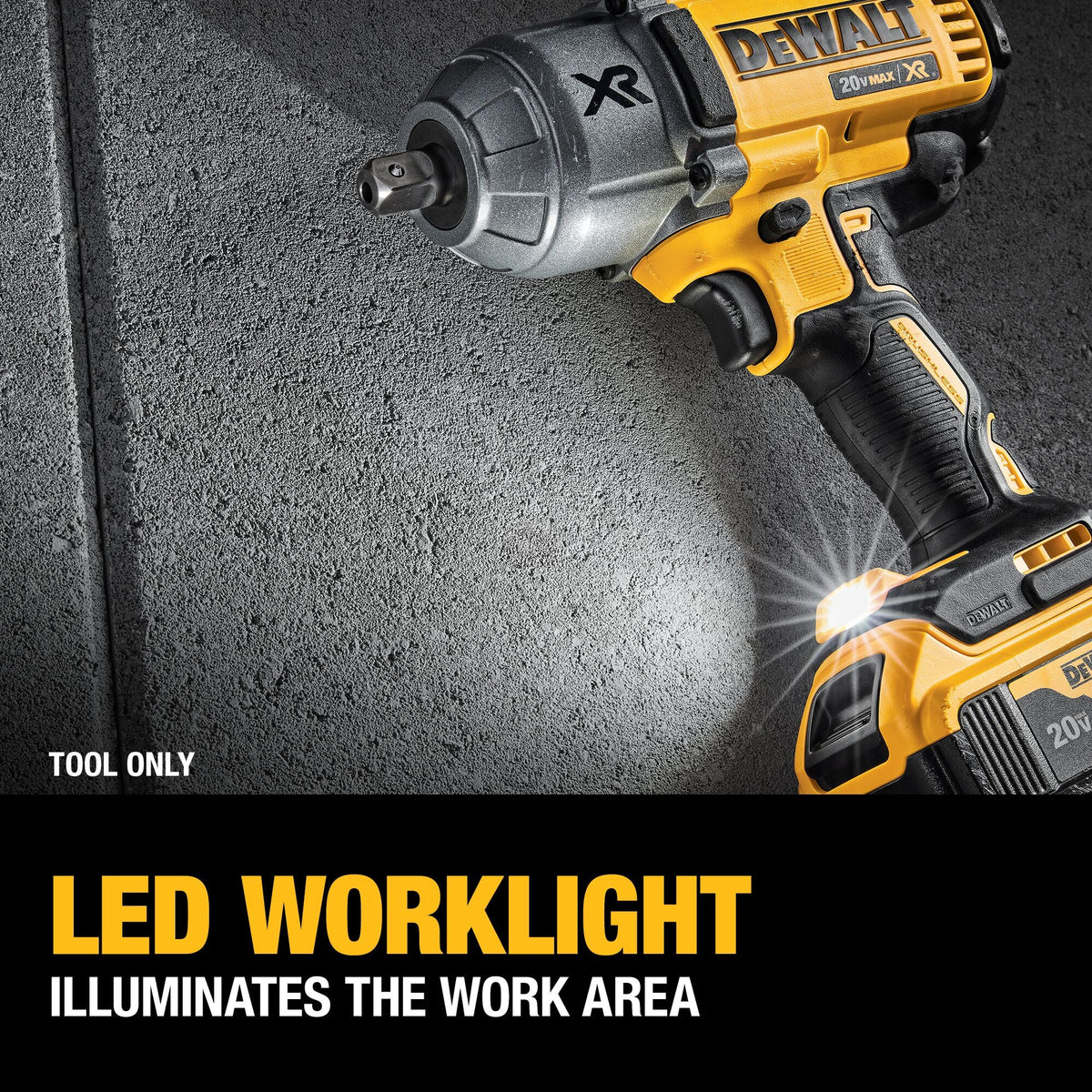 DEWALT 20V MAX* XR Brushless Cordless 1/2-Inch (13mm) High Torque Impact Wrench with Detent Anvil (Tool Only) – Reconditioned