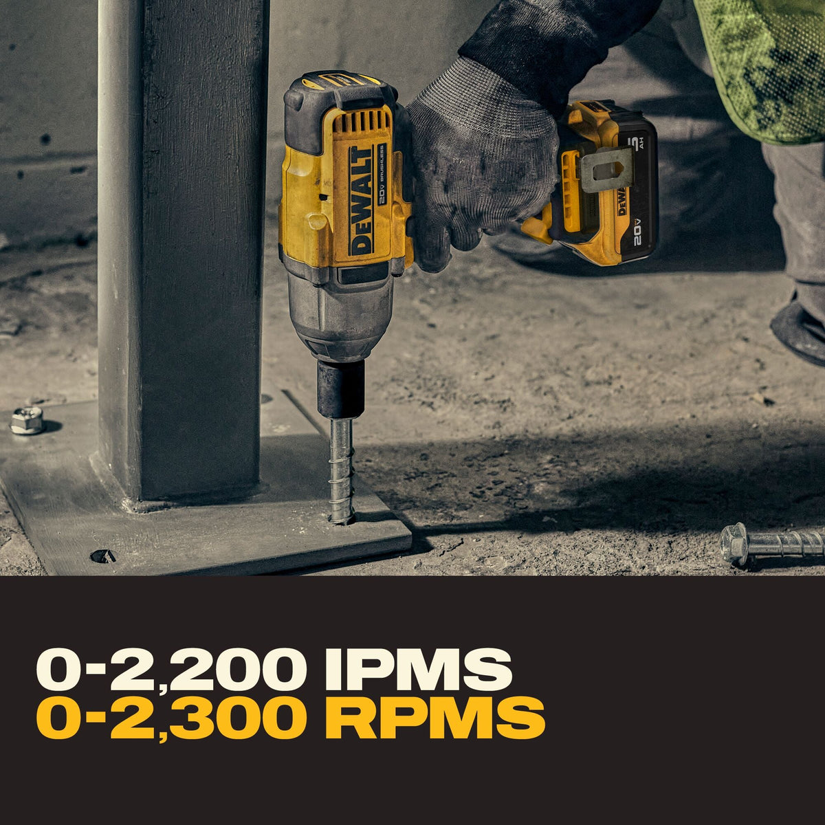 Llave de impacto de alto torque DEWALT 20V MAX* XR de 1/2 pulg. con yunque de anillo de retención – Reacondicionada