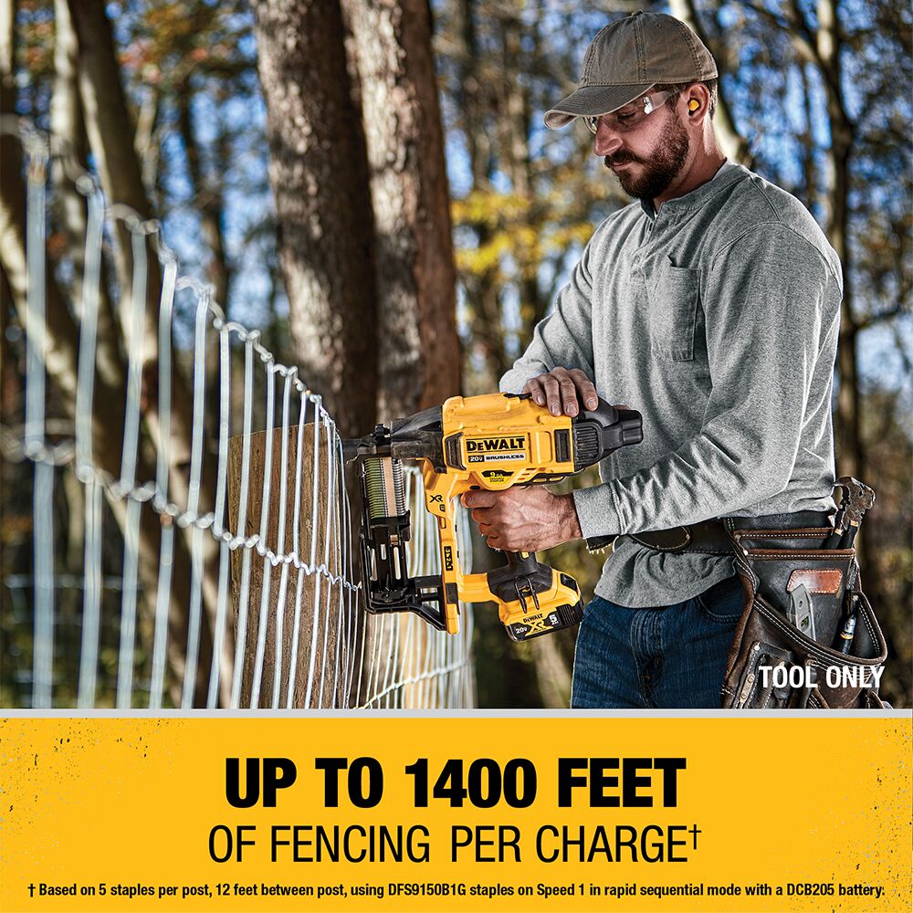 DEWALT 20V MAX* XR Engrapadora de cercas inalámbrica de 9ga (Solo herramienta) – Reacondicionada
