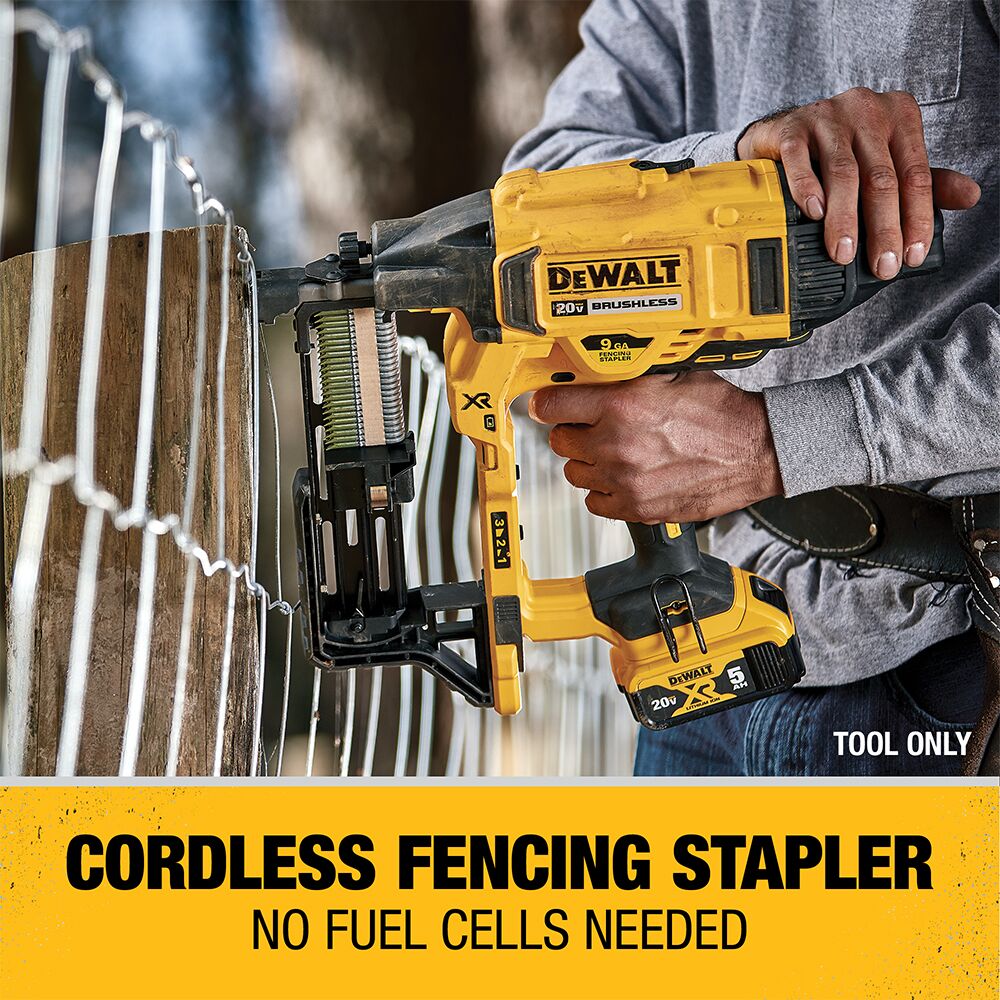 DEWALT 20V MAX* XR Engrapadora de cercas inalámbrica de 9ga (Solo herramienta) – Reacondicionada