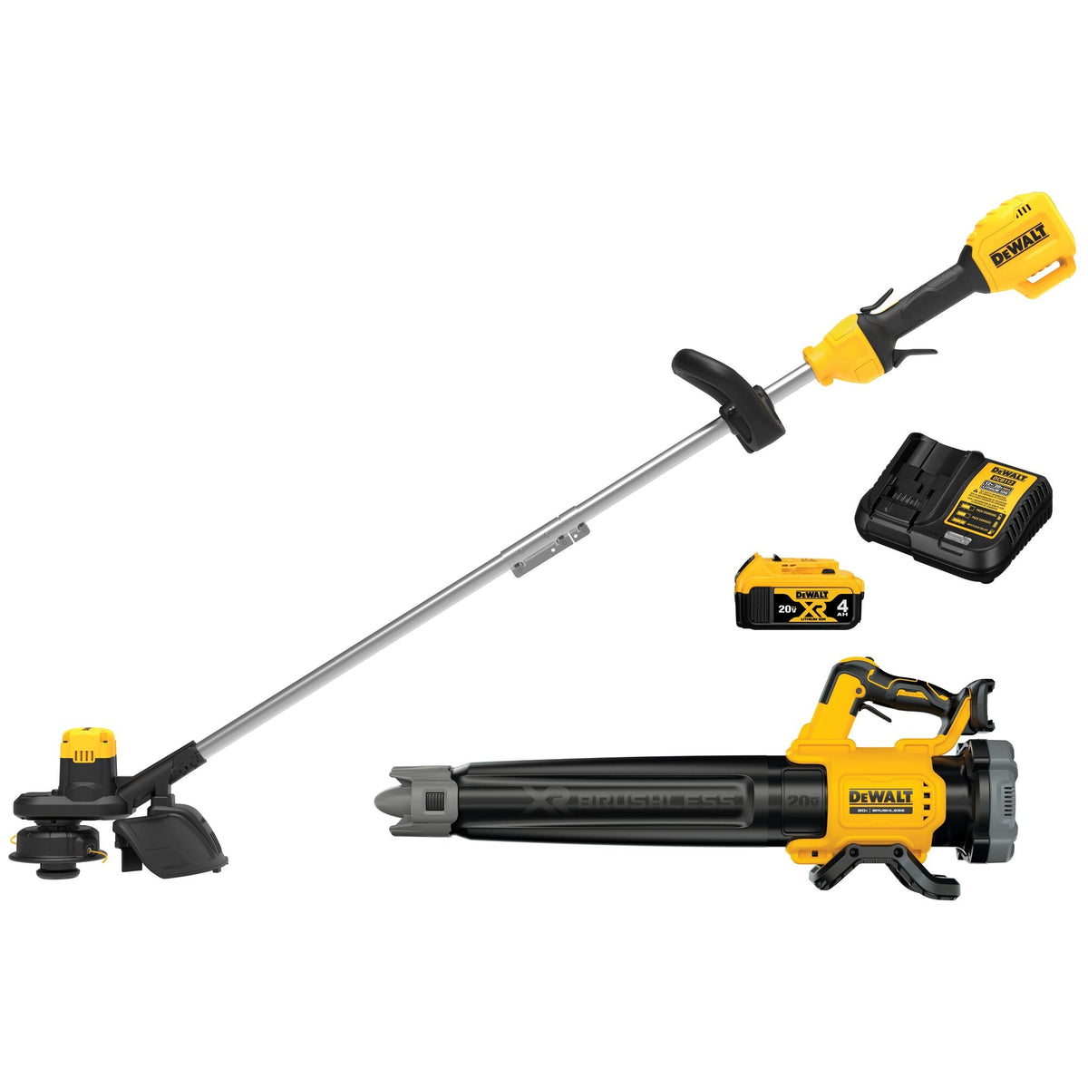 Kit combo reacondicionado de cortasetos y soplador inalámbricos DEWALT 20V MAX* XR sin escobillas