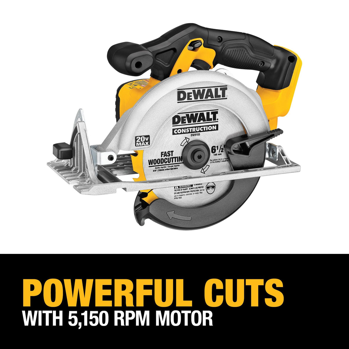 DEWALT 20V MAX* 6-1/2-Inch (165mm) Circular Saw (Tool Only) – Reconditioned