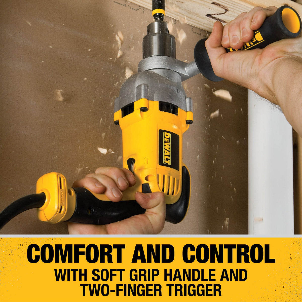Taladro eléctrico con cable DEWALT de 1/2 pulgada (13 mm), empuñadura tipo pistola, 10 amperios – Reacondicionado