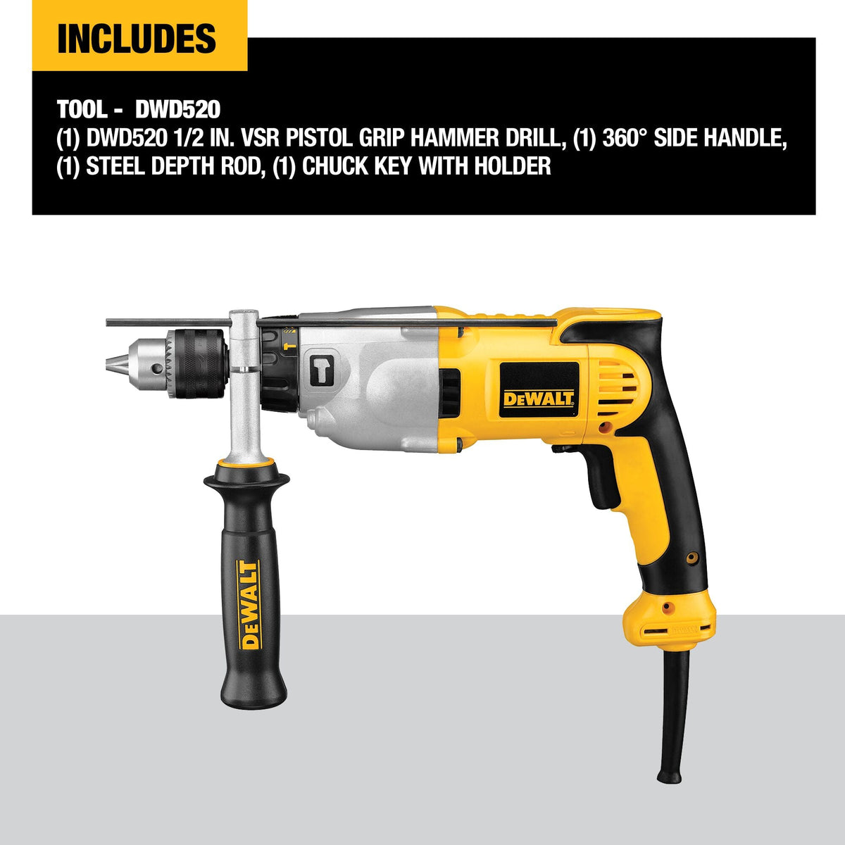 DEWALT 1/2 in. VSR Pistol Grip Hammer Drill – Reconditioned