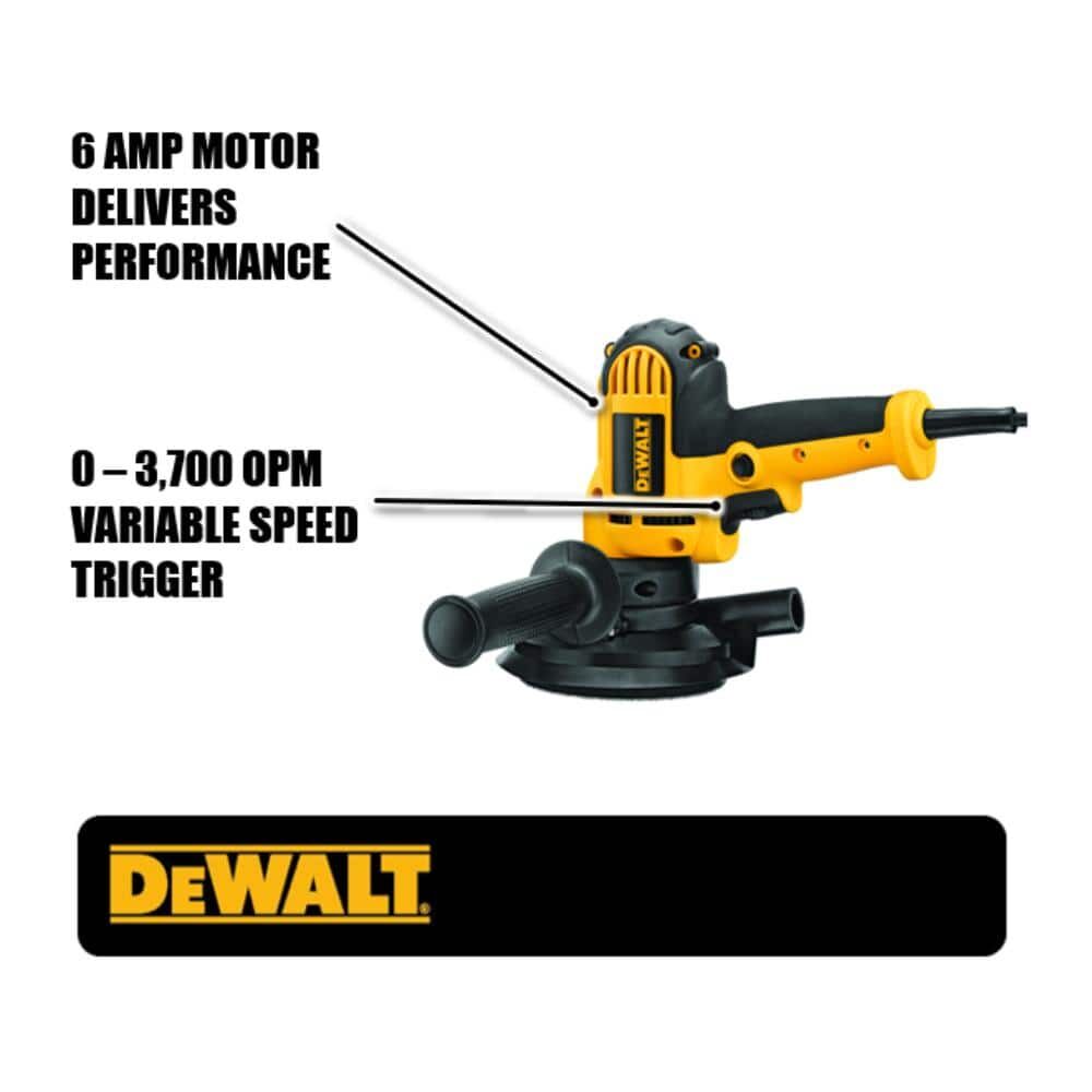 Lijadora rotativa DEWALT, velocidad variable, campana de extracción, 5 pulgadas – Reacondicionada