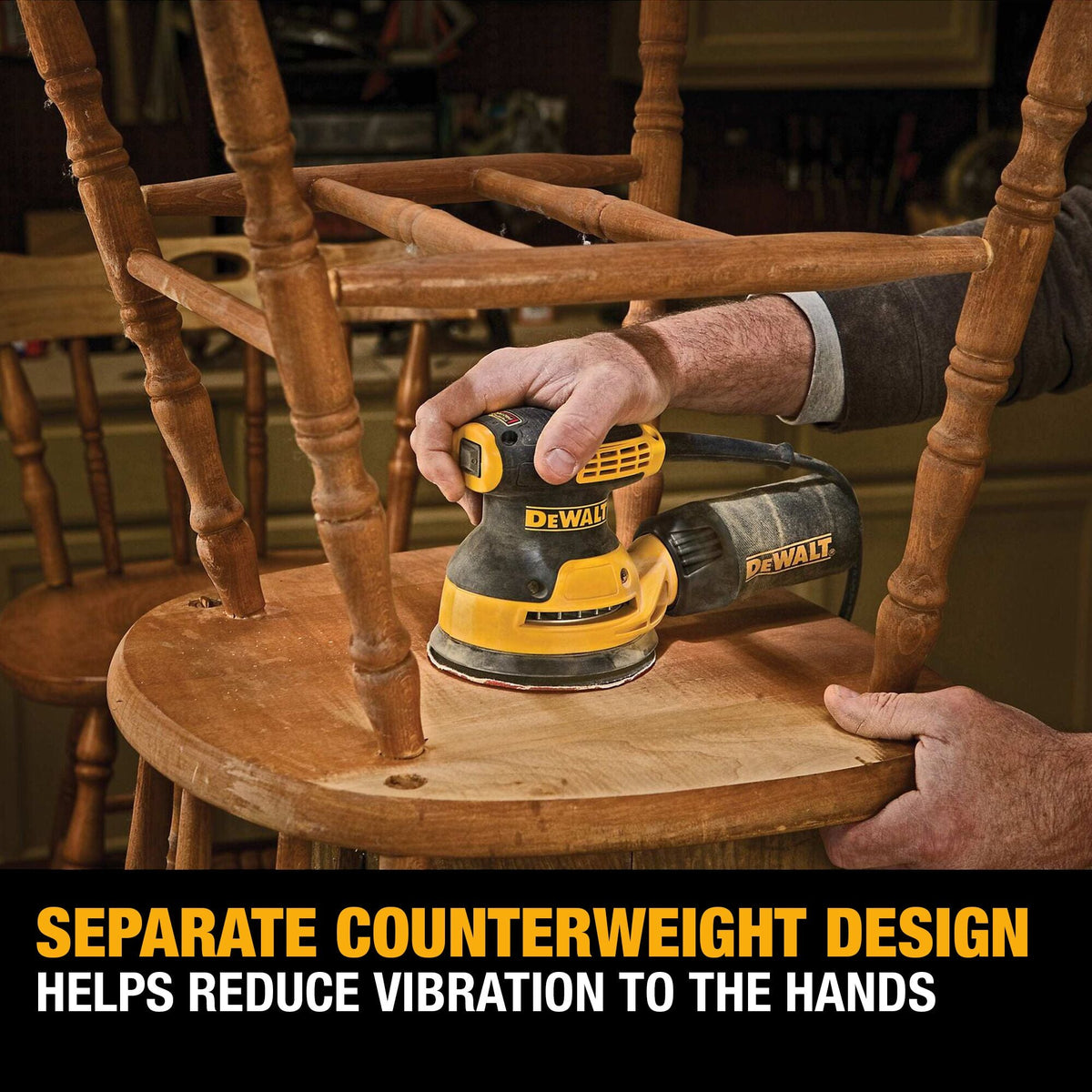 Kit de lijadora orbital aleatoria de una velocidad DEWALT de 5 pulg. - Placa H&L – Reacondicionado