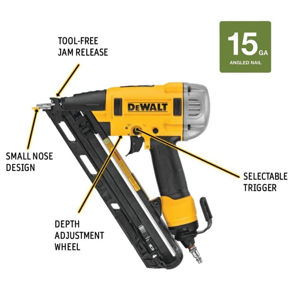 Clavadora angular de acabado DEWALT de 15 GA Precision Point estilo "DA" – Reacondicionada