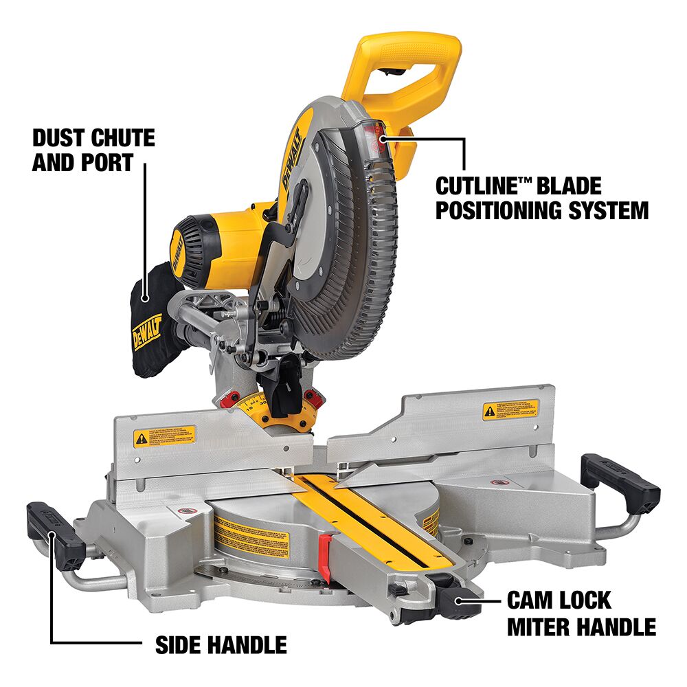 Sierra ingletadora deslizante de doble bisel DEWALT de 12 pulgadas (305 mm) – Reacondicionada