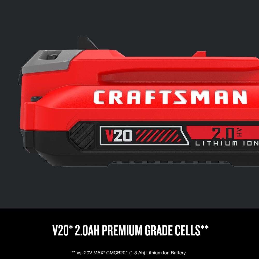 Kit de arranque CRAFTSMAN V20* con batería de iones de litio de 2 Ah y cargador (paquete de 2) – Reacondicionado