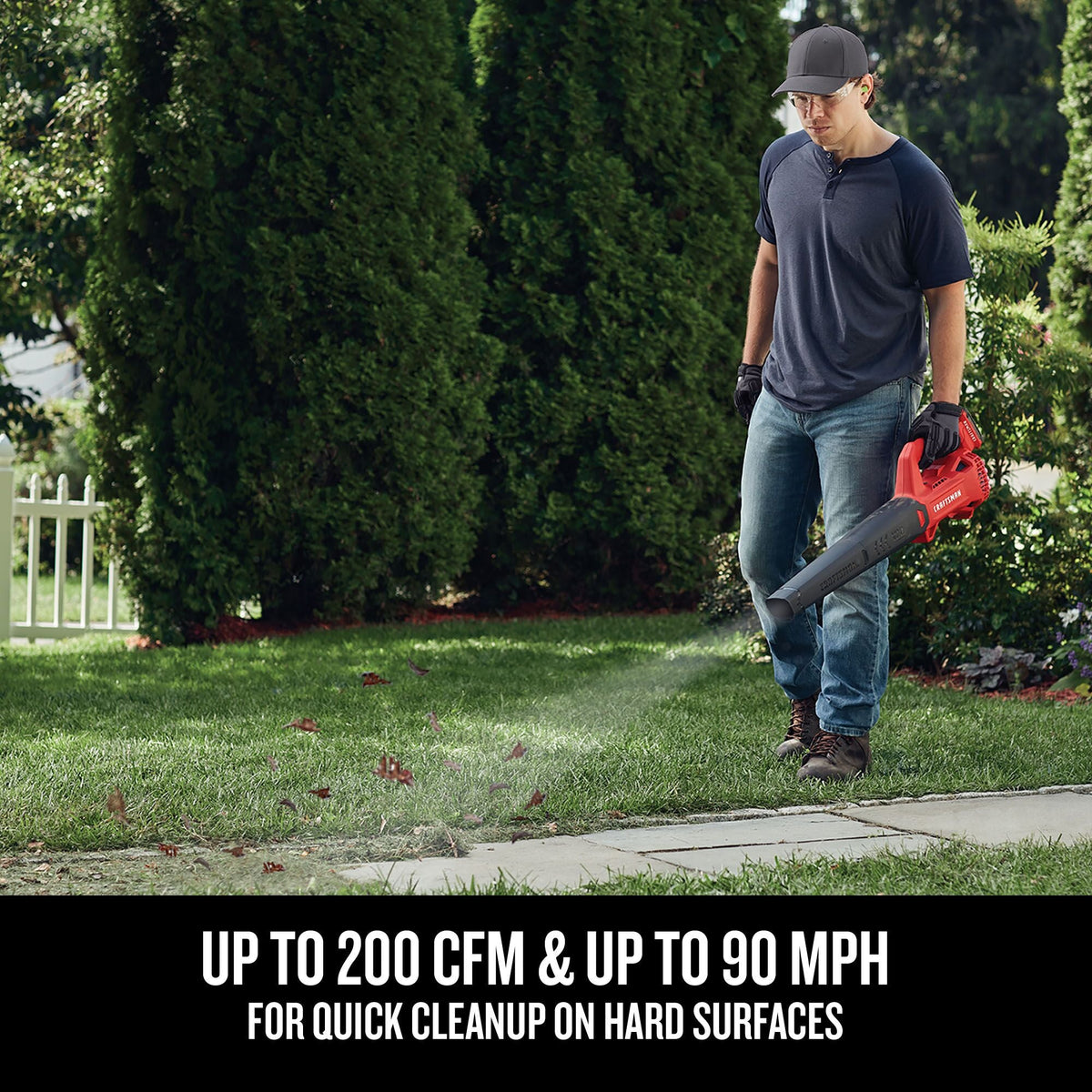 CRAFTSMAN V20* Cordless 90 MPH Hard Surface Blower Kit With 4.0 Ah Battery and Charger – Reconditioned