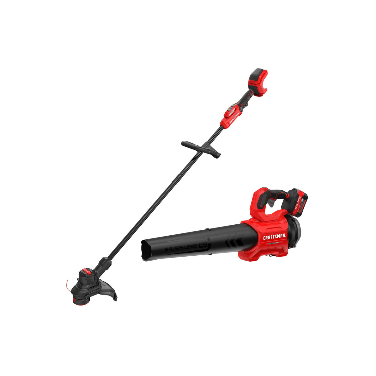Kit combo de desbrozadora de hilo y soplador inalámbrico CRAFTSMAN V20* BRUSHLESS RP con (1) batería de 5.0Ah y cargador – Reacondicionado