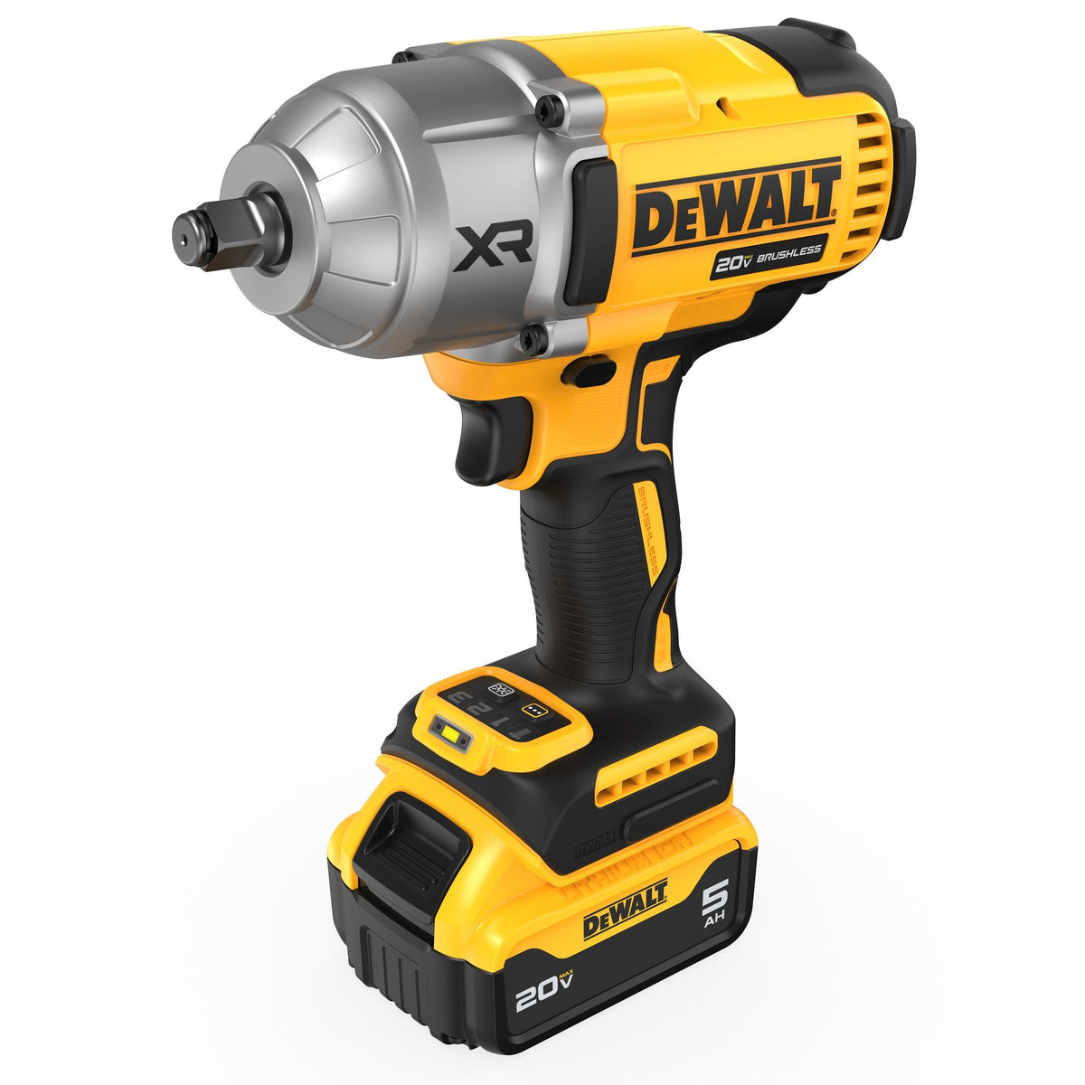 Llave de impacto de alto torque DEWALT 20V MAX* XR de 1/2 pulg. con yunque de anillo de retención – Reacondicionada