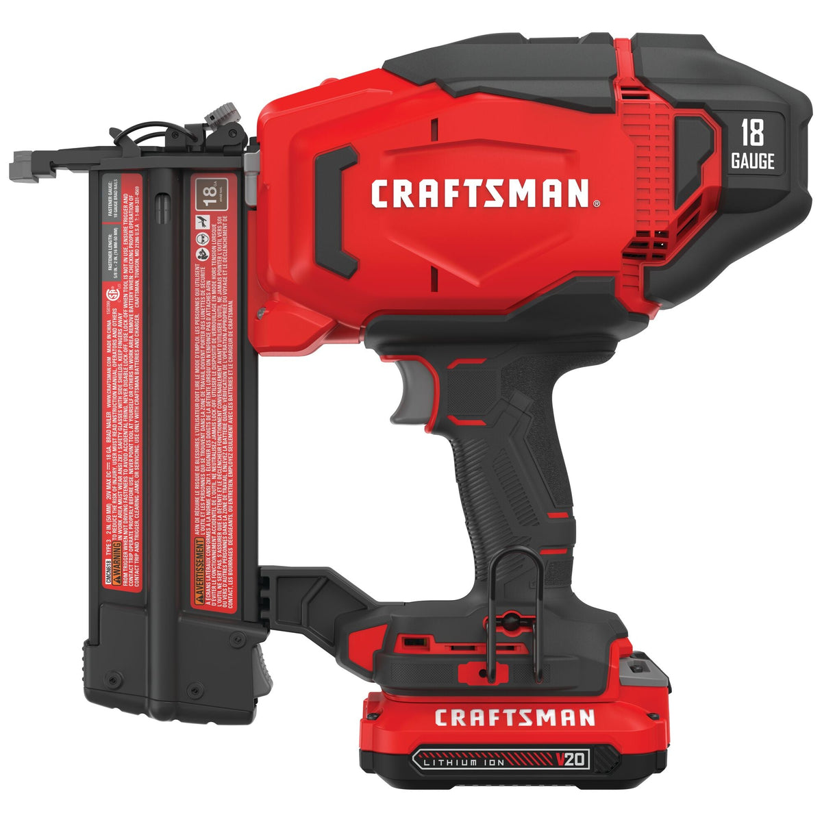 CRAFTSMAN V20* Engrapadora de clavos sin cuerda con (1) batería de 1.5Ah y cargador – Reacondicionada