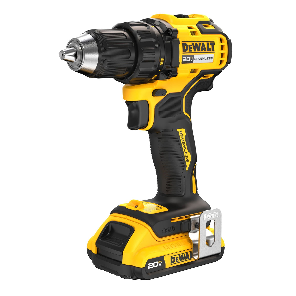 Kit de taladro/atornillador inalámbrico DEWALT 20V MAX* sin escobillas de 1/2 pulg. – Reacondicionado