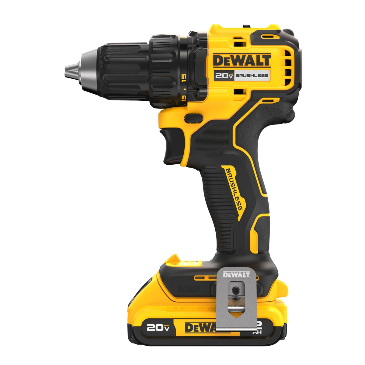Kit de taladro/atornillador inalámbrico DEWALT 20V MAX* sin escobillas de 1/2 pulg. – Reacondicionado