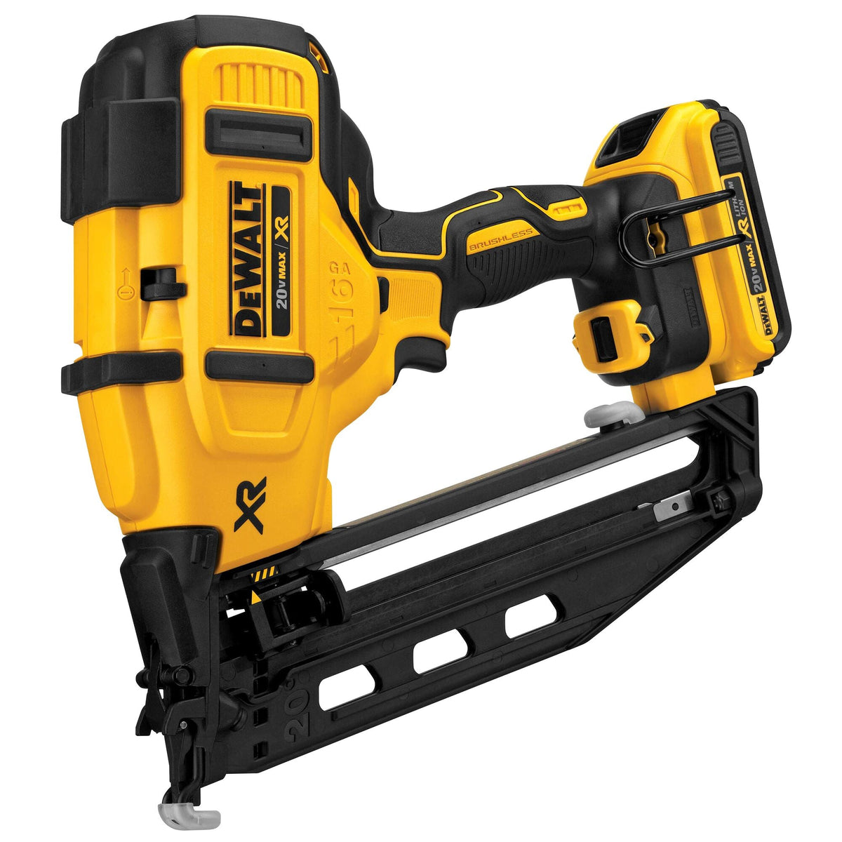 DEWALT 20V MAX* XR Engrapadora angular de acabado 16 GA - Kit – Reacondicionada