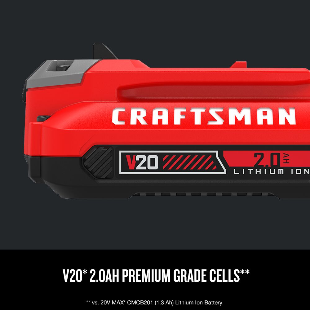 Kit de arranque CRAFTSMAN V20* con batería de iones de litio de 2 Ah y cargador (paquete de 2) – Reacondicionado