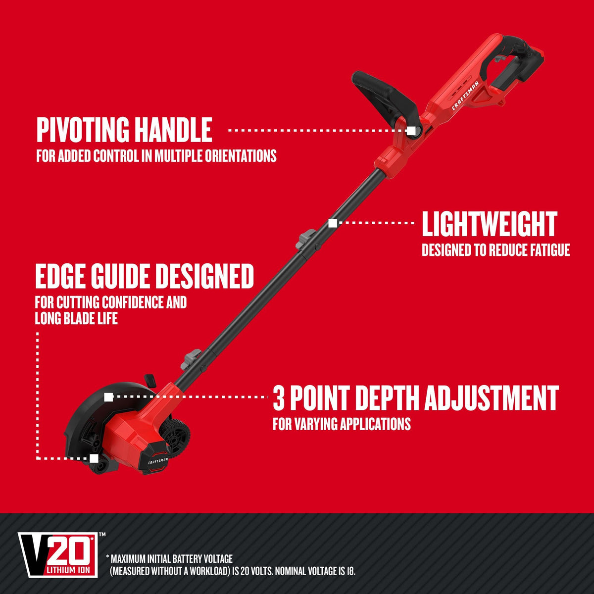 CRAFTSMAN V20* Cortabordes inalámbrico (solo herramienta) – Reacondicionado