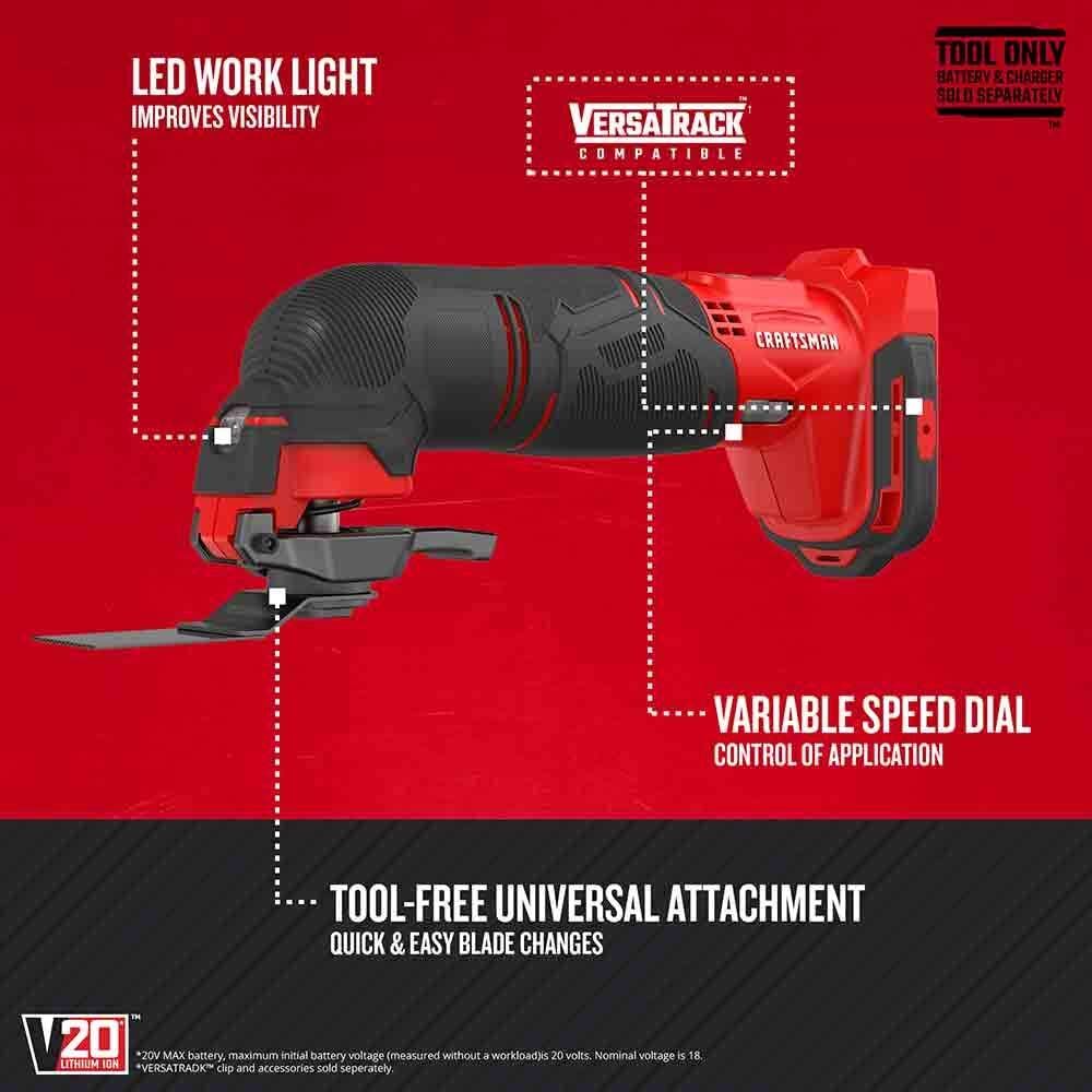 CRAFTSMAN V20* Kit combo inalámbrico de 7 herramientas con (2) baterías de 2.0Ah y cargador – Reacondicionado
