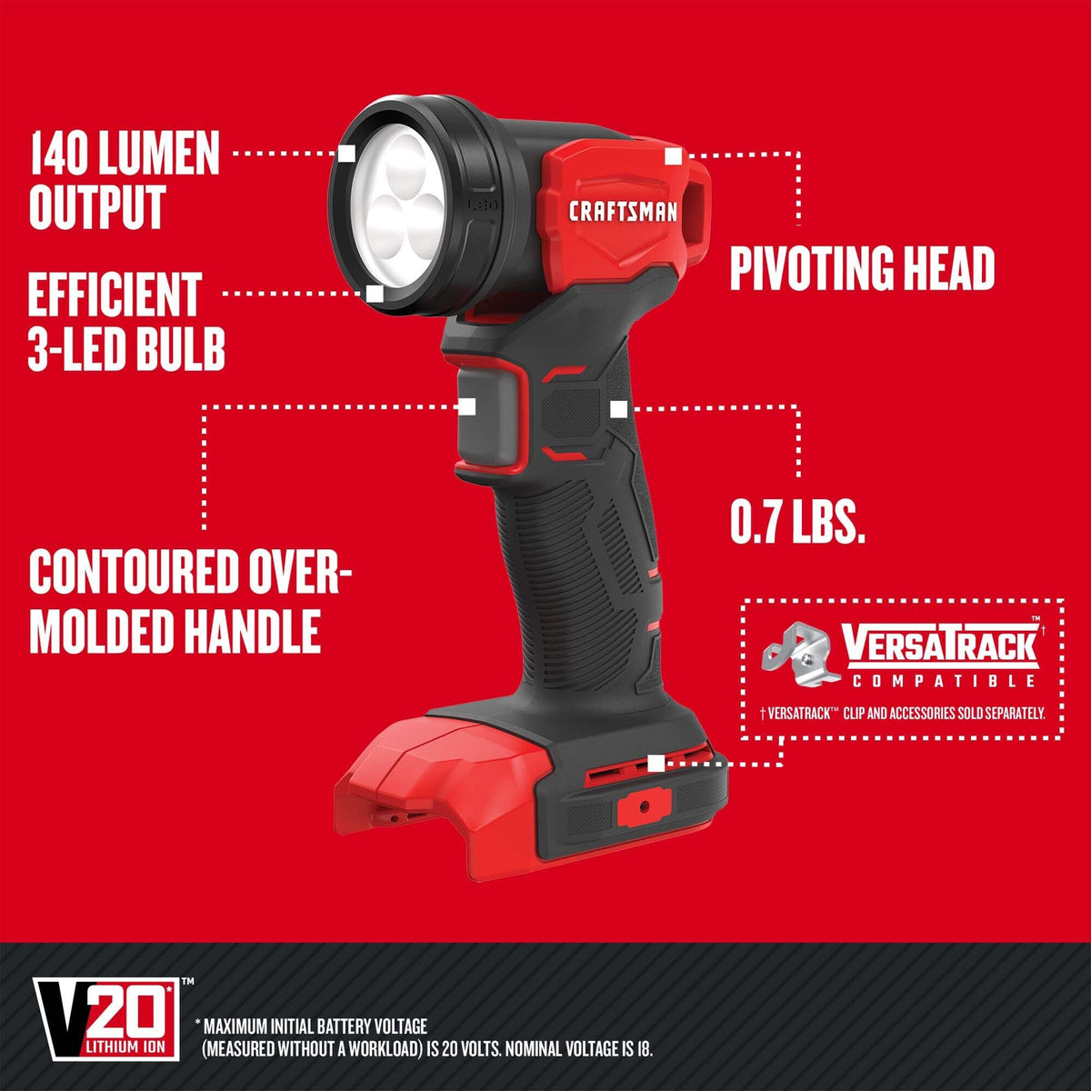 CRAFTSMAN V20* Kit combo inalámbrico de 8 herramientas con (2) baterías de 2.0Ah y cargador – Reacondicionado