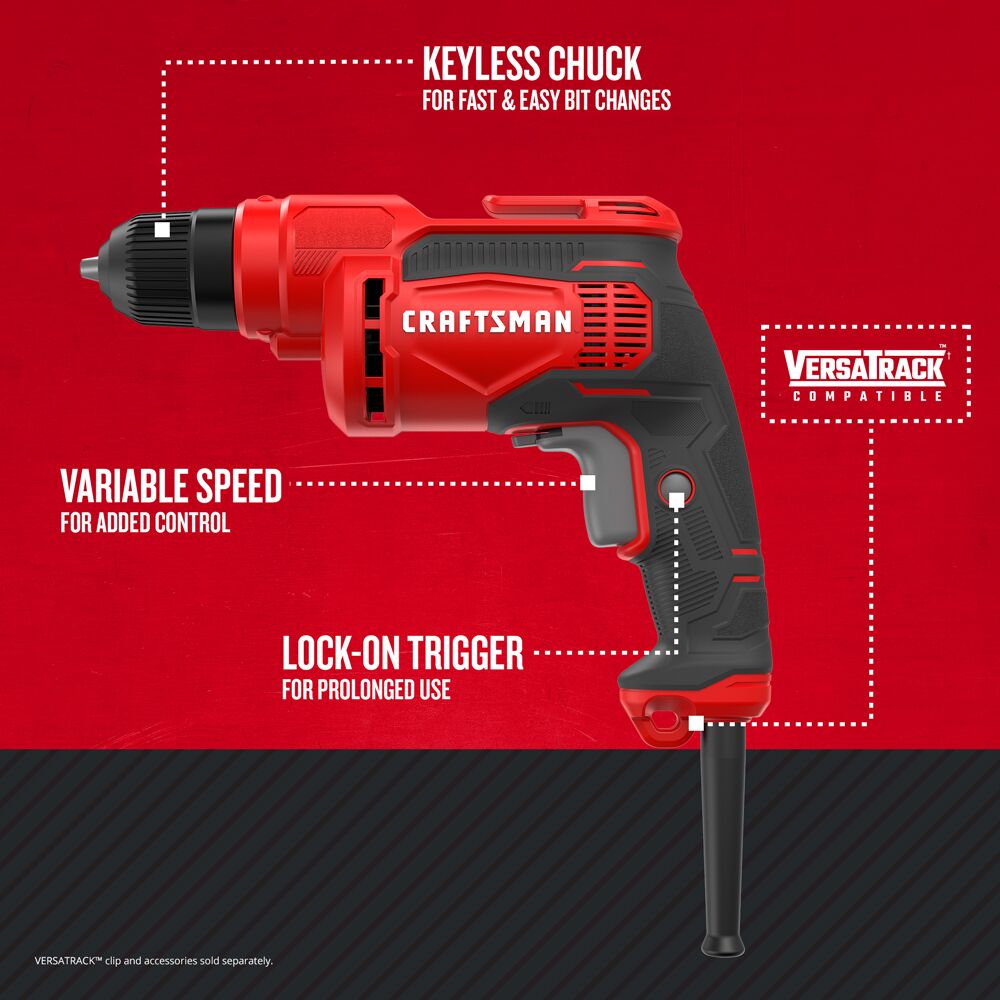 CRAFTSMAN Corded 3/8-Inch Electric Drill/driver (7 Amp) – Reconditioned