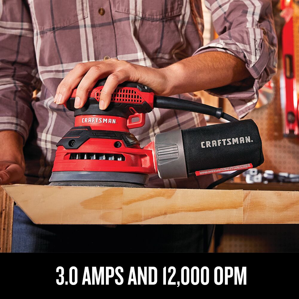 CRAFTSMAN Corded 5-Inch Electric Random Orbit Sander (3 Amp) – Reconditioned