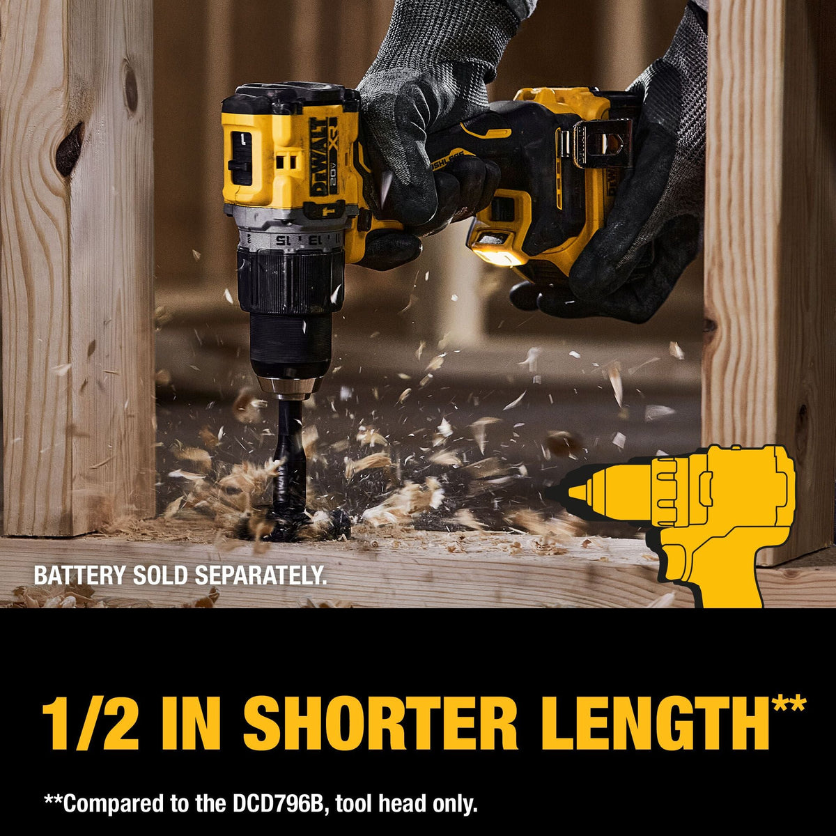 Taladro/destornillador percutor inalámbrico sin escobillas DEWALT 20V MAX* XR de 1/2 pulg. (Solo herramienta) – Reacondicionado
