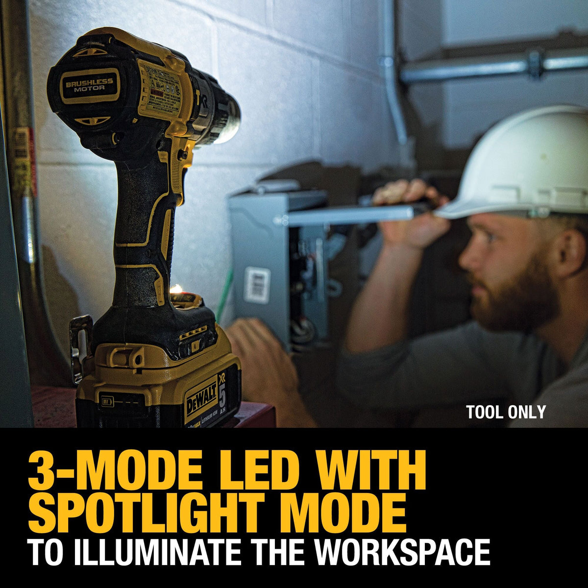 Taladro percutor DEWALT 20V MAX* XR sin escobillas, inalámbrico, de 1/2 pulgada (13 mm), de 3 velocidades (solo herramienta) – Reacondicionado