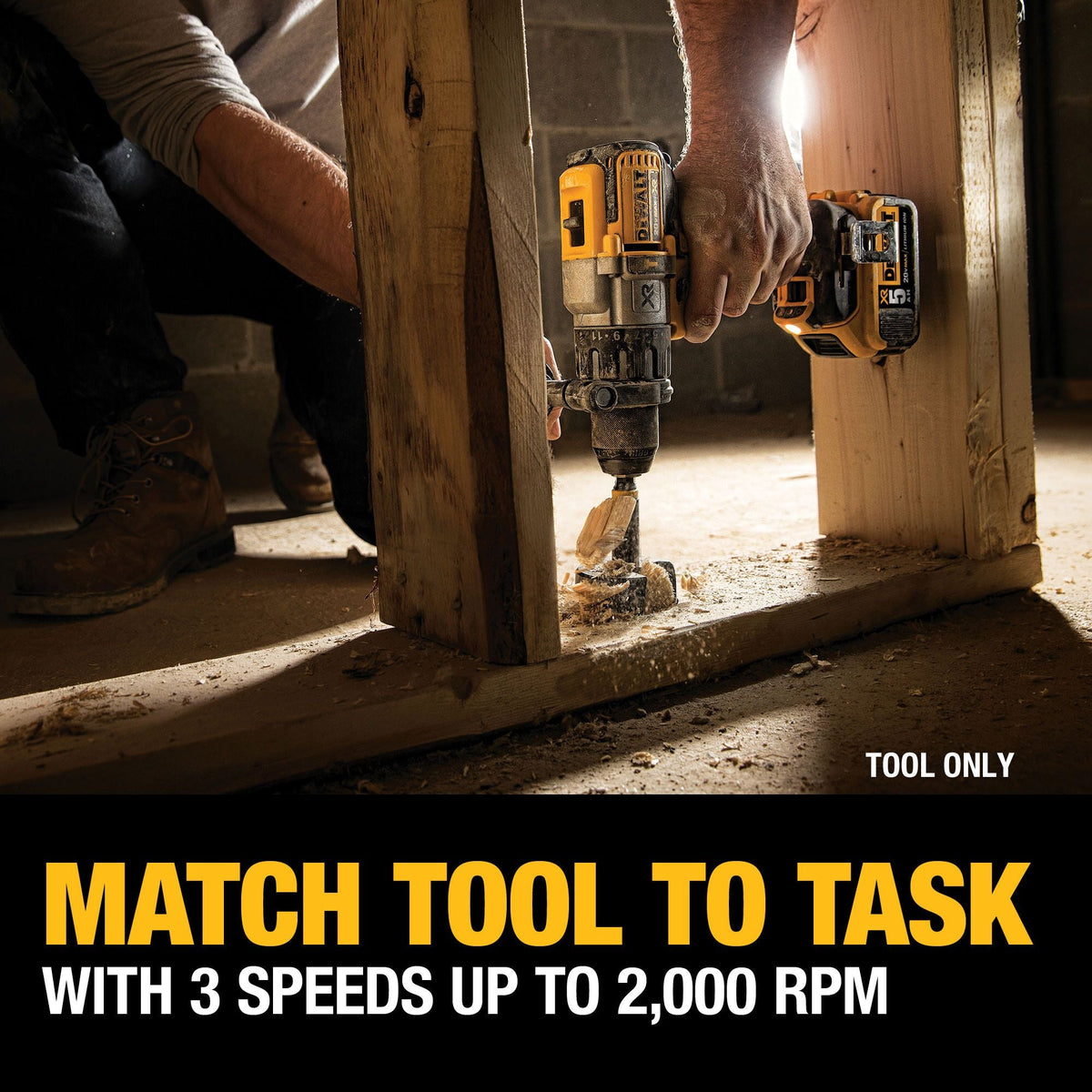 Taladro percutor DEWALT 20V MAX* XR sin escobillas, inalámbrico, de 1/2 pulgada (13 mm), de 3 velocidades (solo herramienta) – Reacondicionado