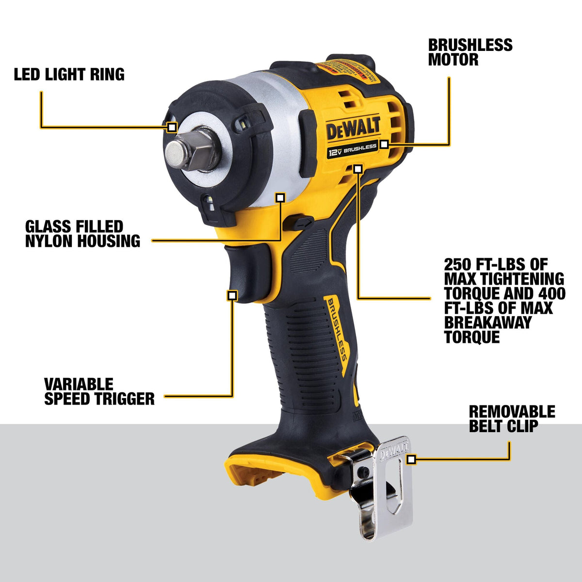 DEWALT XTREME 12V MAX* Brushless 1/2 in. Cordless Impact Wrench (Tool Only) – Reconditioned