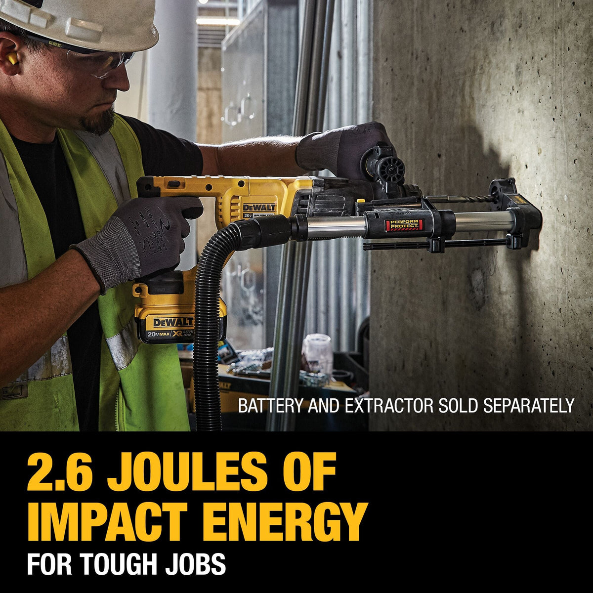 Martillo perforador inalámbrico DEWALT 20V MAX* de 1 pulg., sin escobillas, SDS PLUS, con mango en D (solo herramienta) – Reacondicionado