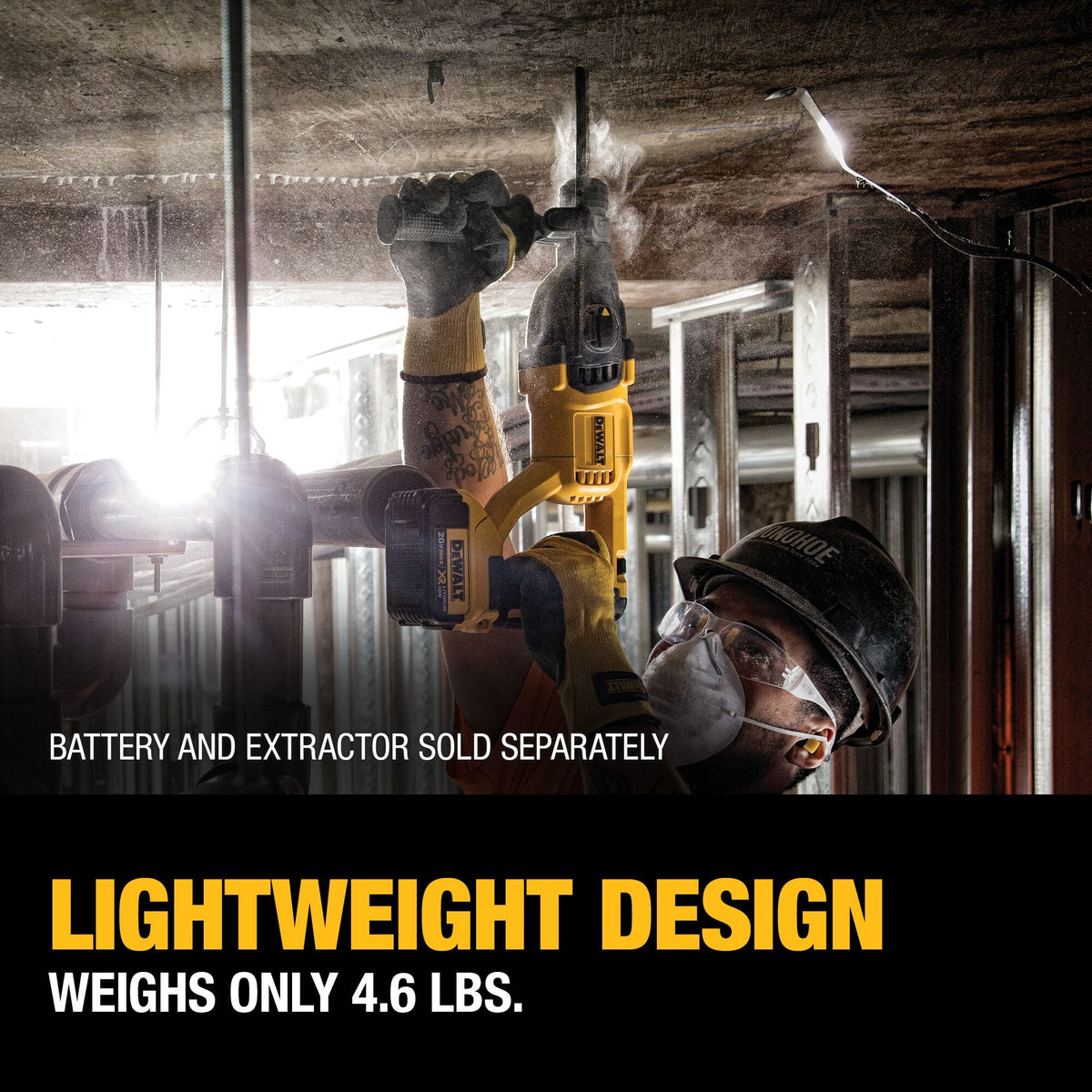 Martillo perforador inalámbrico DEWALT 20V MAX* de 1 pulg., sin escobillas, SDS PLUS, con mango en D (solo herramienta) – Reacondicionado