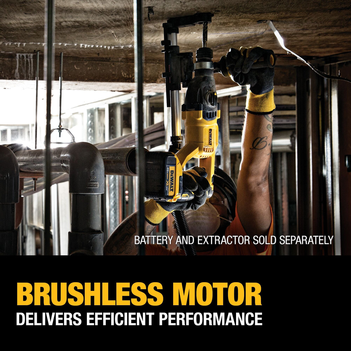 Martillo perforador inalámbrico DEWALT 20V MAX* de 1 pulg., sin escobillas, SDS PLUS, con mango en D (solo herramienta) – Reacondicionado