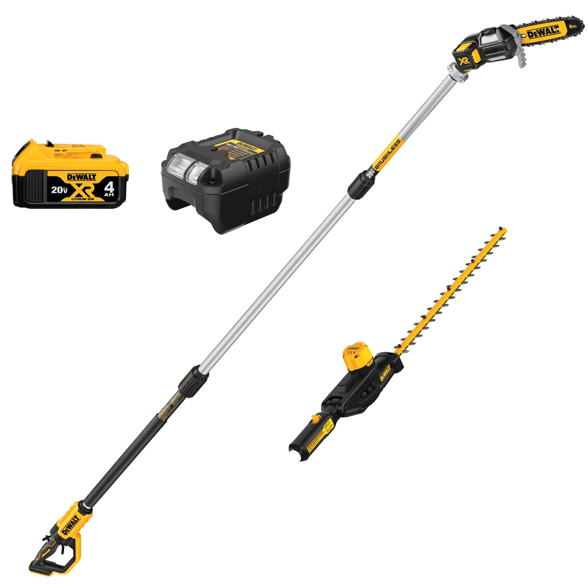 DEWALT 20V MAX* Brushless Cordless Pole Saw and Pole Hedge Trimmer Combo Kit – Reconditioned