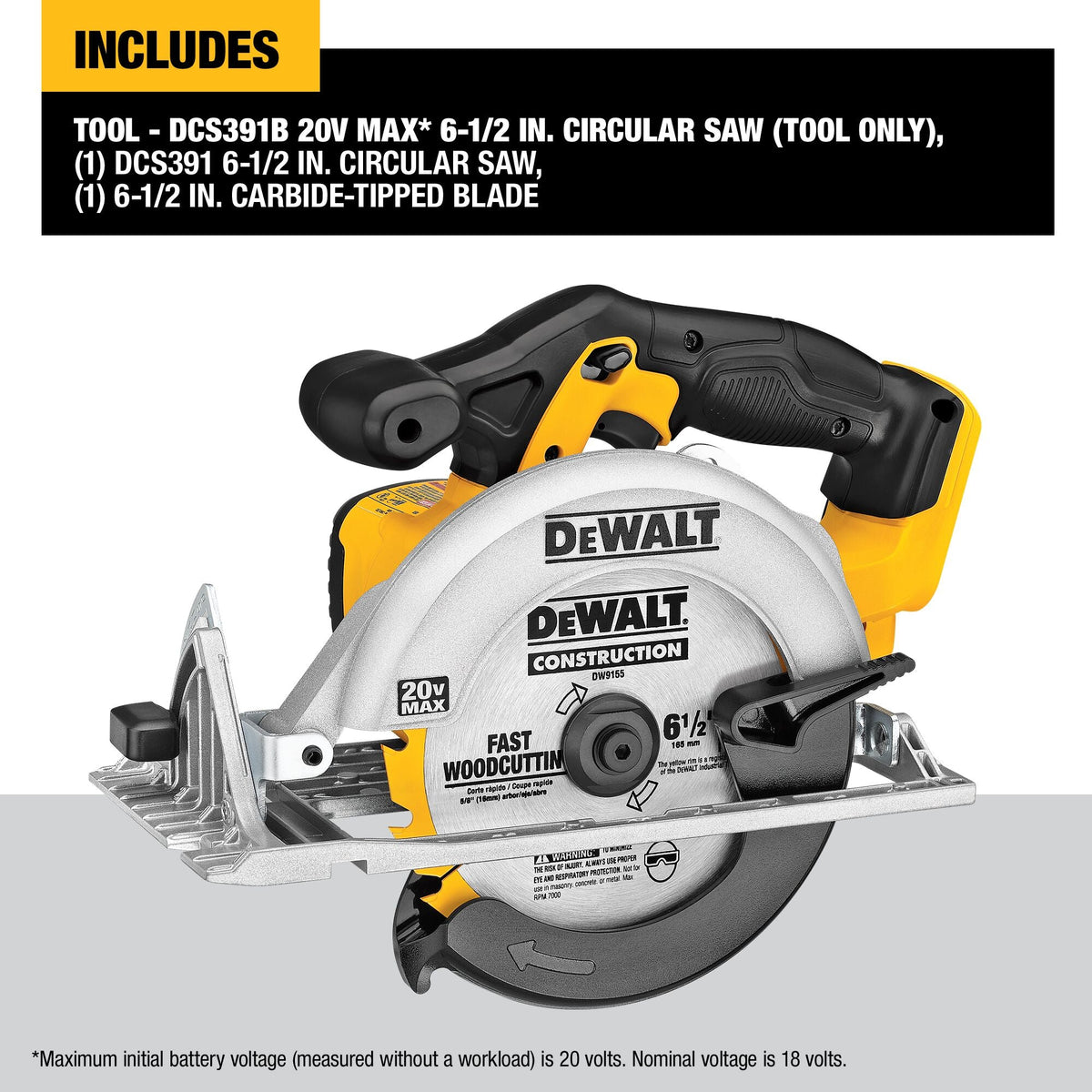 DEWALT 20V MAX* 6-1/2-Inch (165mm) Circular Saw (Tool Only) – Reconditioned