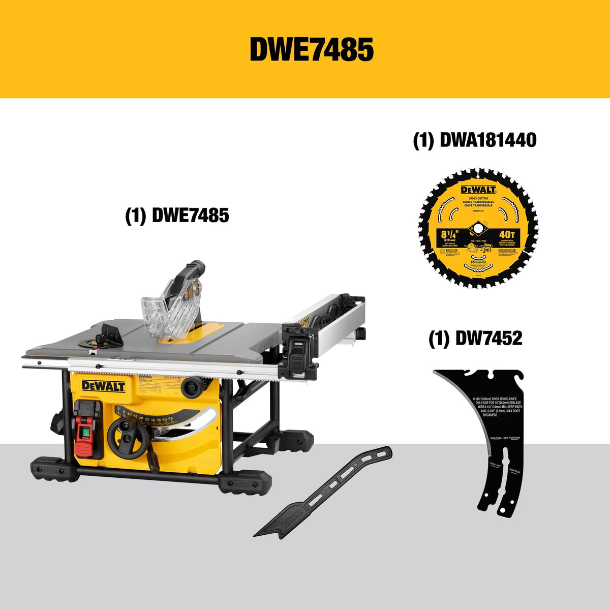 DEWALT 15 Amp 8-1/4 in. Compact Portable Jobsite Table Saw – Reconditioned